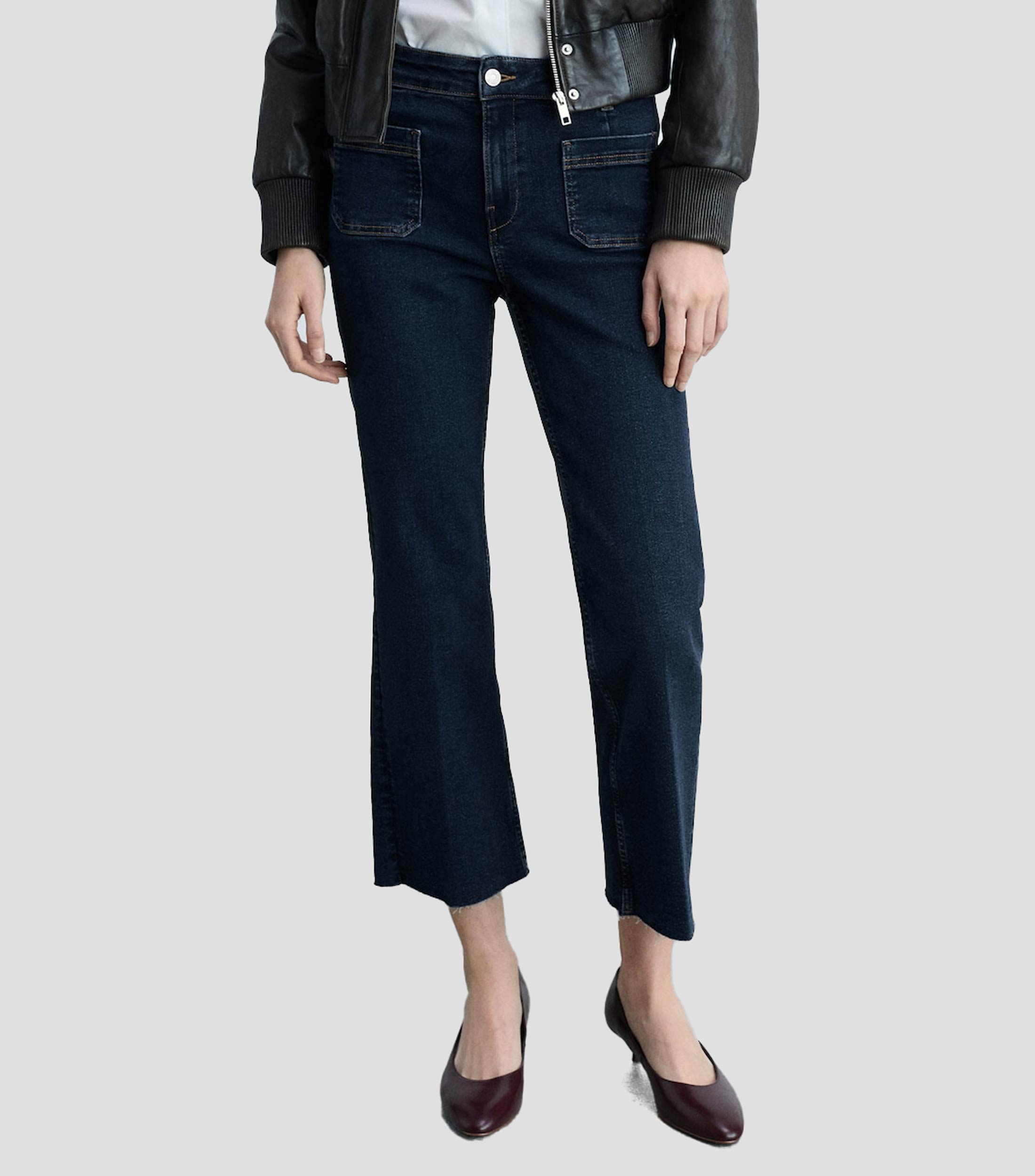 Jeans Flared crop Mujer